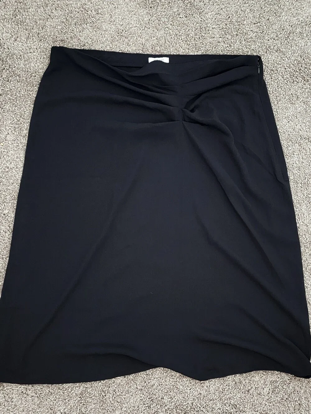 NWT XXL Plus Size Nine West Black Side Ruched Midi Skirt Workwear Business